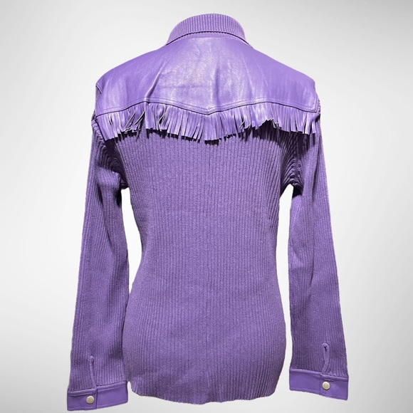 Grand Ole Opry Brand Purple Fringe Sweater - Picture 3 of 4